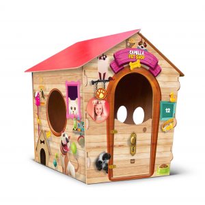 CASETTA in legno da giardino per bambini. Casetta in legno per giocare da esterno a tema cuccioli pet shop
