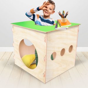 cubo casetta in legno da interno per giocare bambini