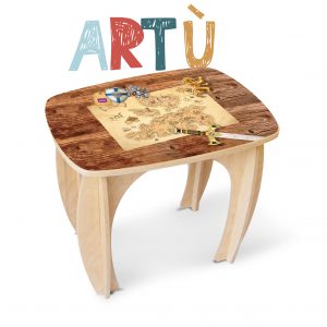 tavolo in legno per bambini a tema cavalieri e re artù