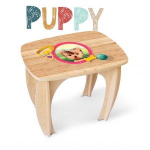tavolo in legno per bambini a tema cuccioli