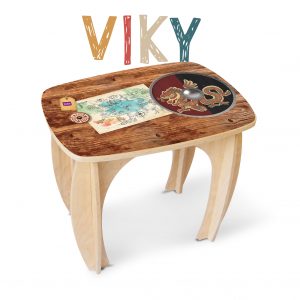 tavolo in legno per bambini a tema vichinghi