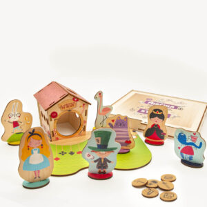 mischia storie, giocattolo in legno educativo da costruire per inventare storie sviluppa capacità di storytelling