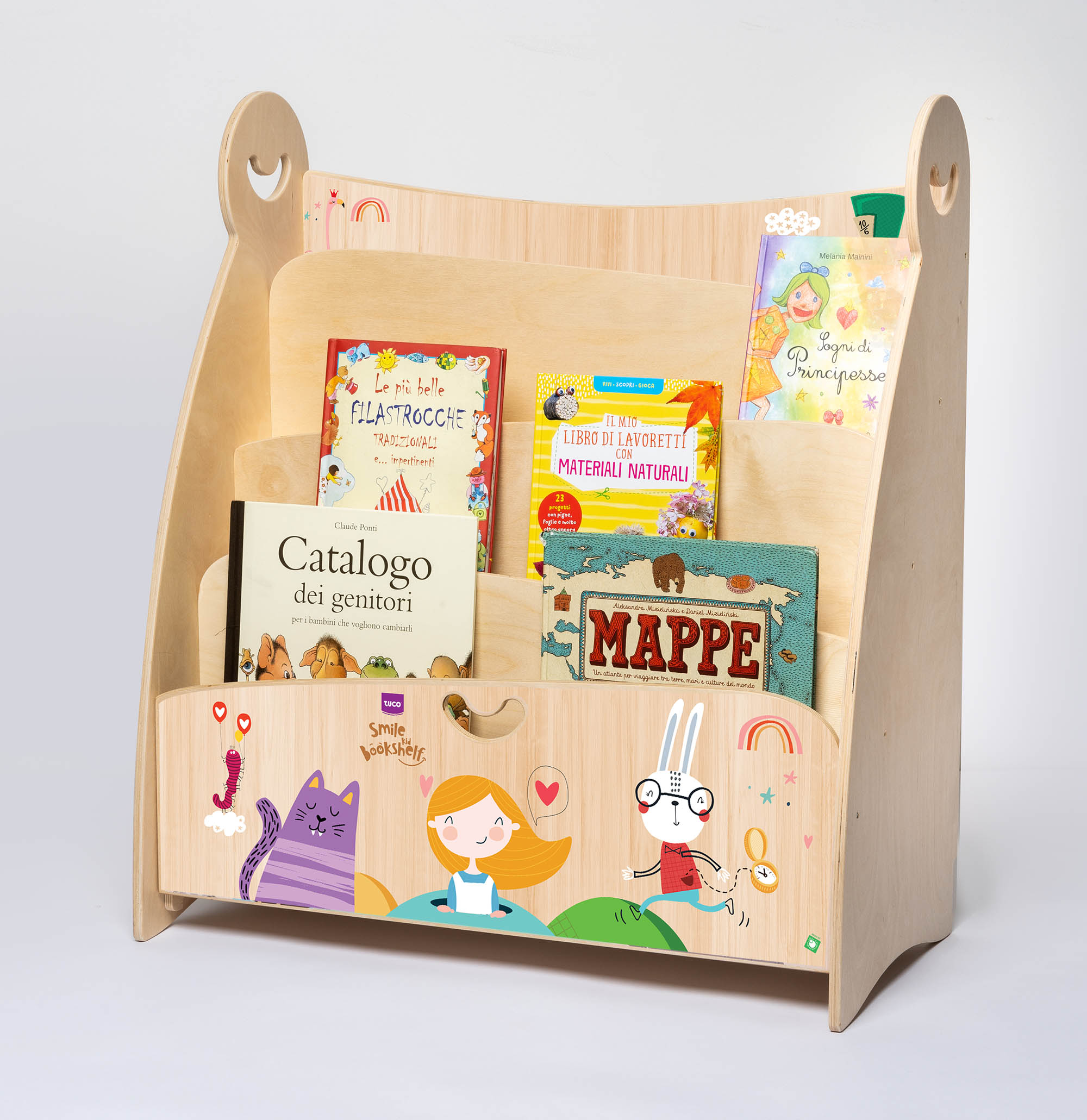 Libreria Montessori, libreria montessoriana, libreria in legno per bambini TUCO
