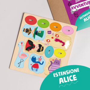 Creavventure. gioco in legno da montare per creare avventure e stimolare lo storytelling nel bambino.