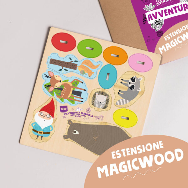 Creavventure. gioco in legno da montare per creare avventure e stimolare lo storytelling nel bambino.